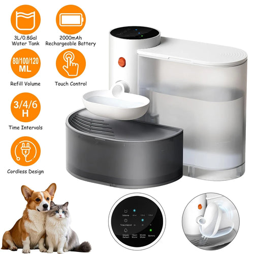 Cordless Smart Water Fountain 3L — Stops Hidden Dehydration in Cats & Dogs